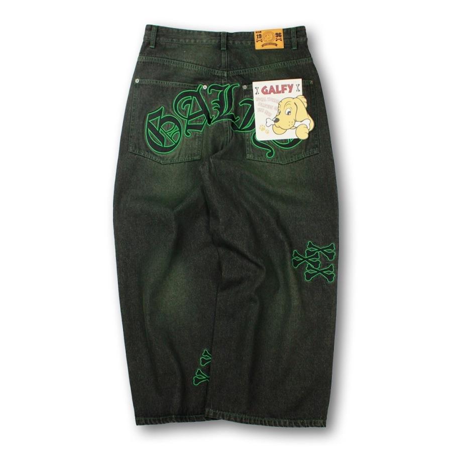 GALFY ガルフィー 骨骨カラーデニムパンツ 144012 Gパン ジーンズ #20 BLACK×WHITE #21 BLACK×GREEN ...