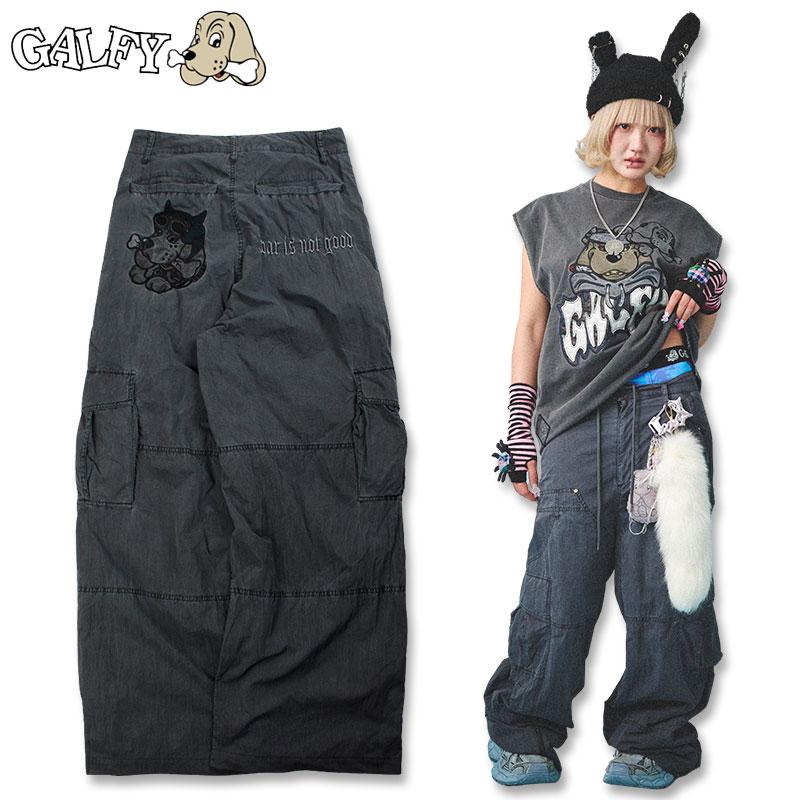 GALFYヤンキー 半帽 白ツバ 我武者羅 展示品 1点物 GALFY（ガルフィー） 反戦 パンツ 152020 #20 BLACK ヤンキー ギャル