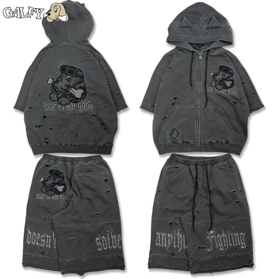 GALFY（ガルフィー） 病みに染まりし反戦 半パーカー 病みに染まりし