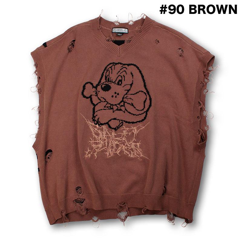 GALFY ガルフィー スパイダー染め染め ニット ベスト 152040