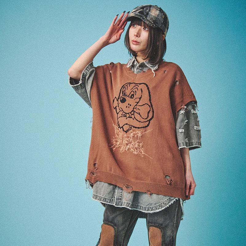 GALFYダメージニットベスト GALFYダメージニットベスト