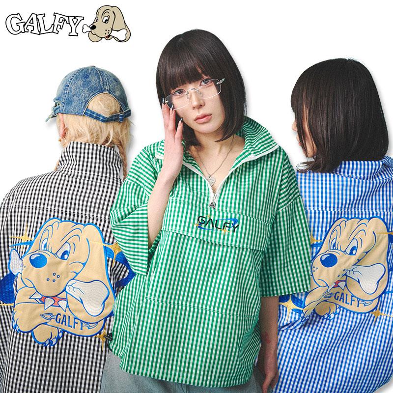 GALFY（ガルフィー） 宇宙犬半袖 チェック アノラック シャツ 152042 