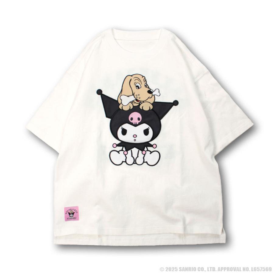 タグ付き【ガルフィー×クロミ】コラボ半袖刺繍T　白　オーバーサイズ　レア　希少 GALFY(ガルフィー)xクロミ “クロミちゃんとGALFYの半袖TEE