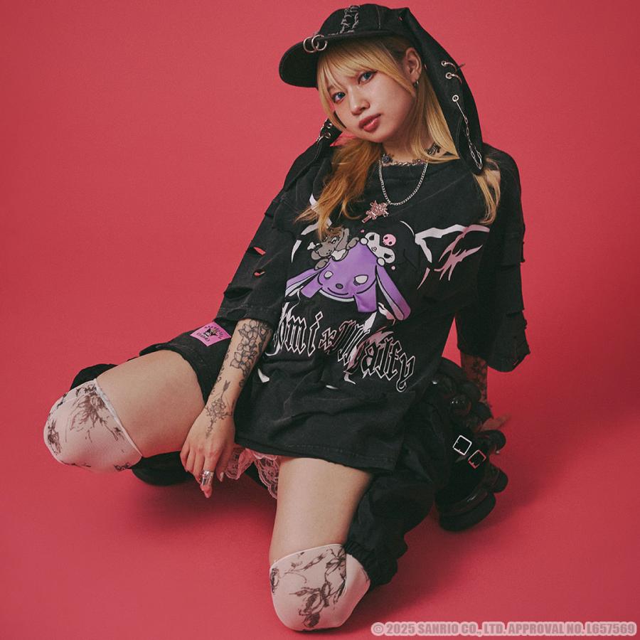 GALFY（ガルフィー） クロミ × コラボ イルガルフィーボロボロ半袖TEE