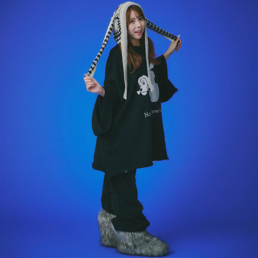 GALFY（ガルフィー） 用無しワイドスウェットパンツ 153010 BLACK INK