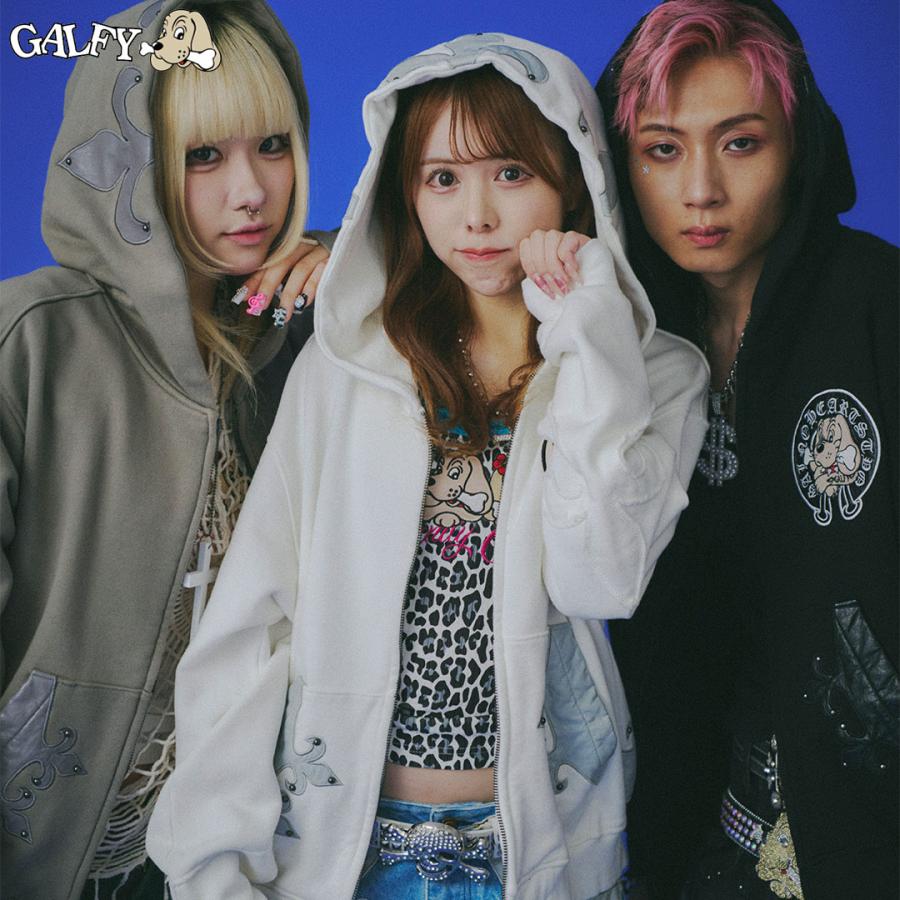 GALFY（ガルフィー） 百合の紋紋パーカー ジップアップパーカー 百合の