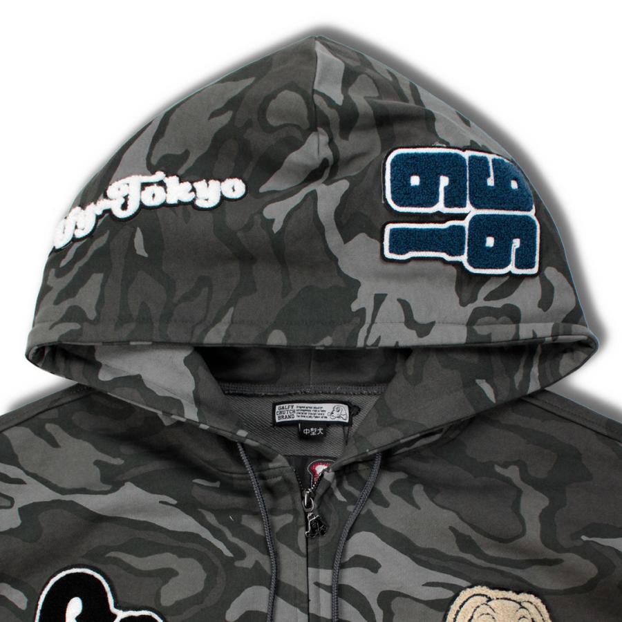 GALFY JAPAN ダメージ加工パーカー グレー 中型犬 GALFY ダメージ加工 パーカー 中型犬