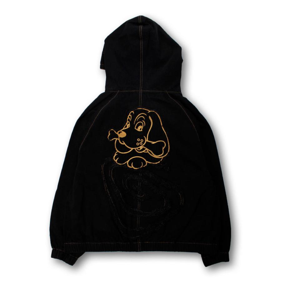 GALFY（ガルフィー） ぐるグニャデニムパーカー 153073 BLACK BLUE
