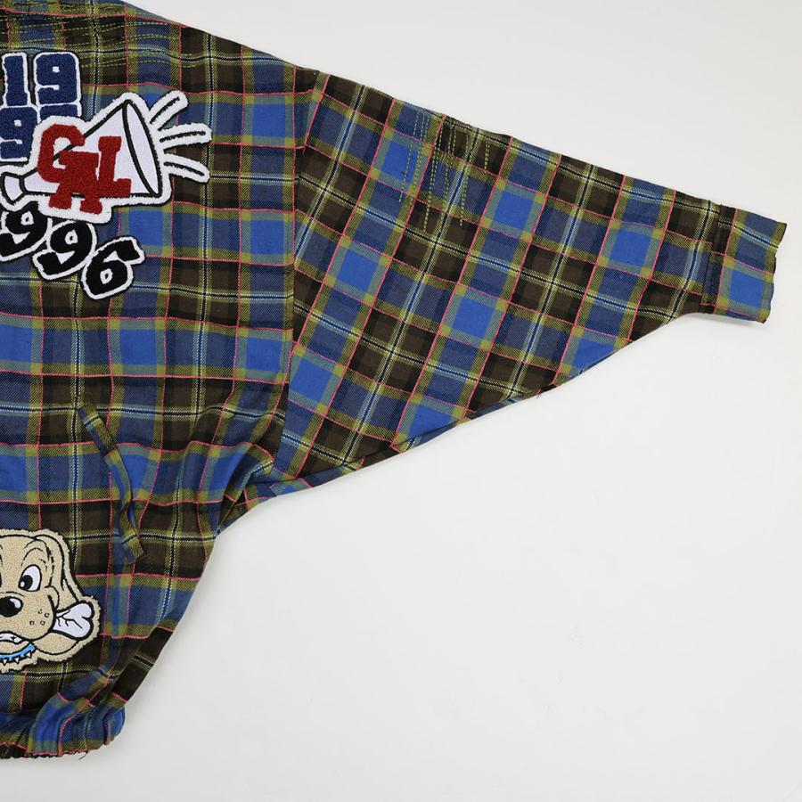 GALFY（ガルフィー） ワッペンだらけ チェック パーカー 153075 BLUE
