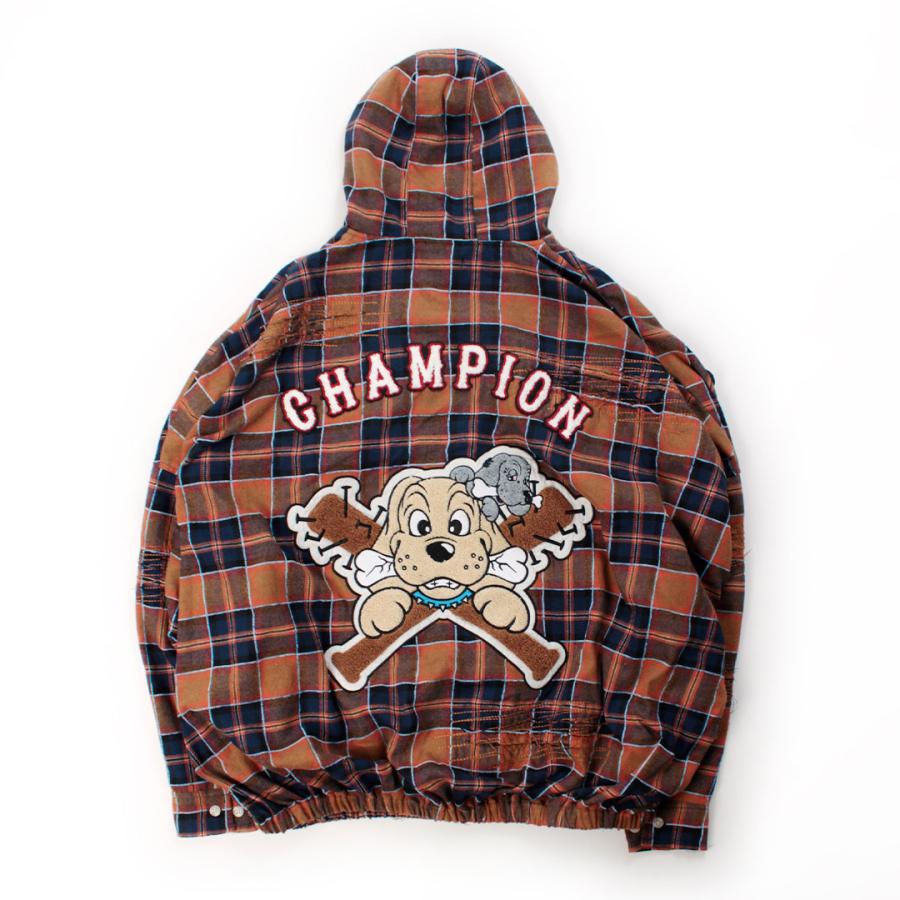 GALFY（ガルフィー） ワッペンだらけ チェック パーカー 153075 BLUE