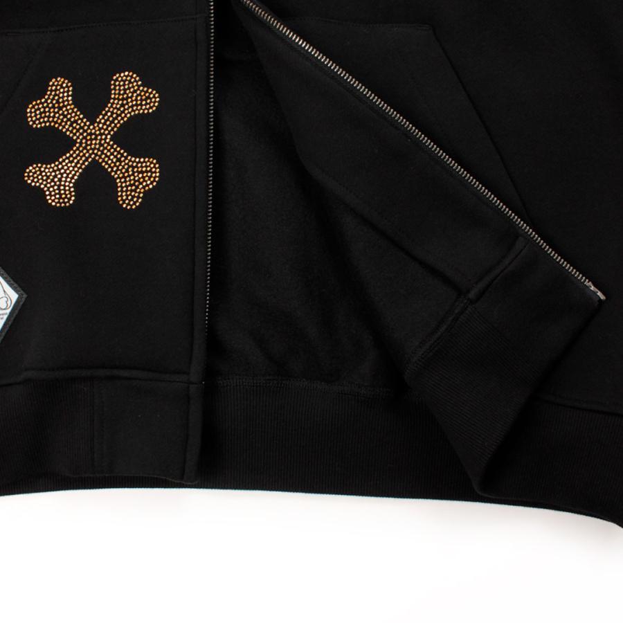GALFY（ガルフィー） ピカピカ骨骨パーカー 153077 WHITE BLACK GREIGE