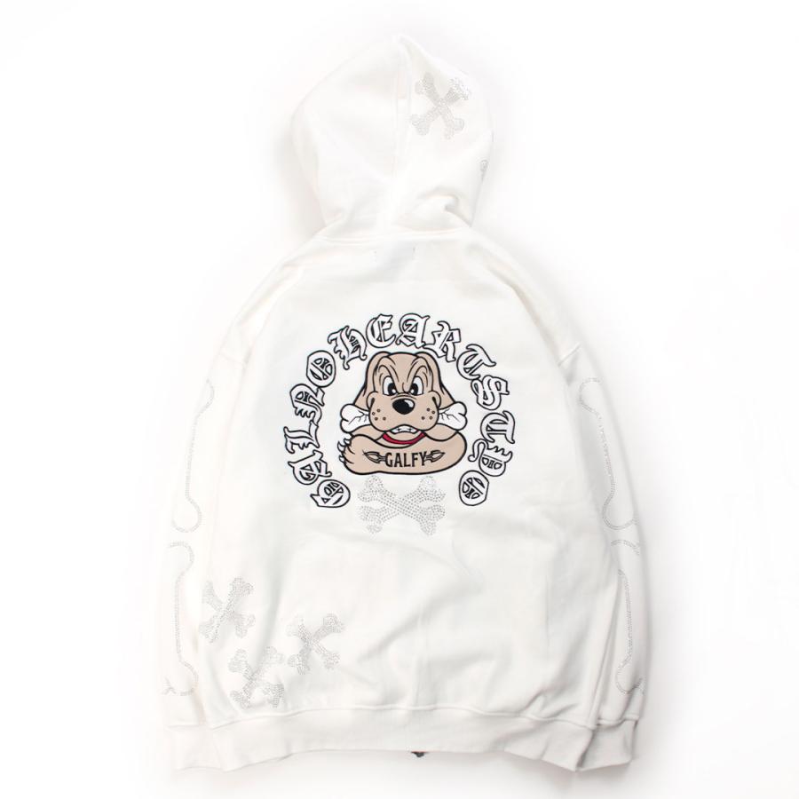 GALFY（ガルフィー） ピカピカ骨骨パーカー 153077 WHITE BLACK GREIGE