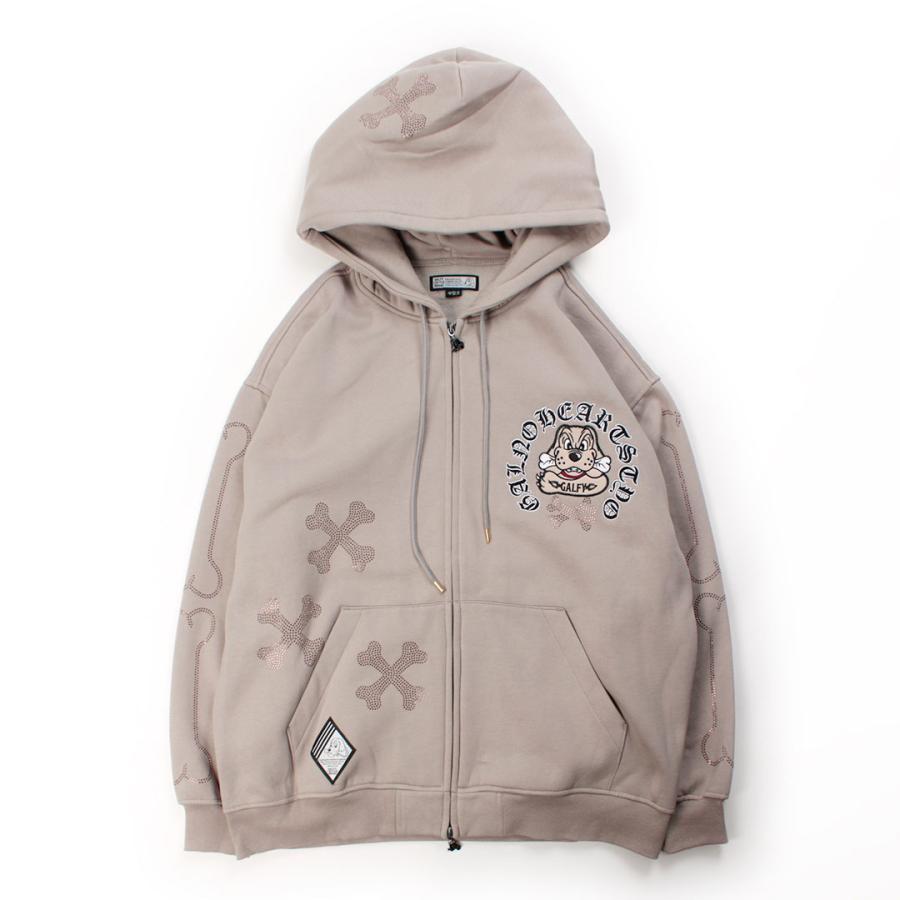 GALFY（ガルフィー） ピカピカ骨骨パーカー 153077 WHITE BLACK GREIGE