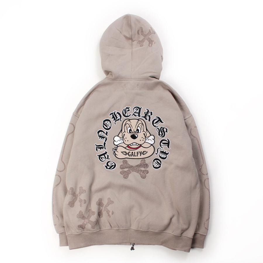 GALFY（ガルフィー） ピカピカ骨骨パーカー 153077 WHITE BLACK GREIGE