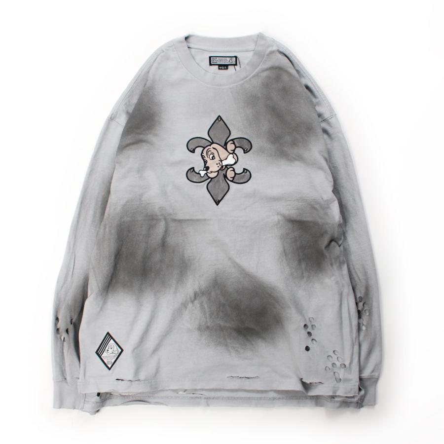 GALFY（ガルフィー） ぼろぼろロゴ百合の紋ロンT 153081 INK BLACK