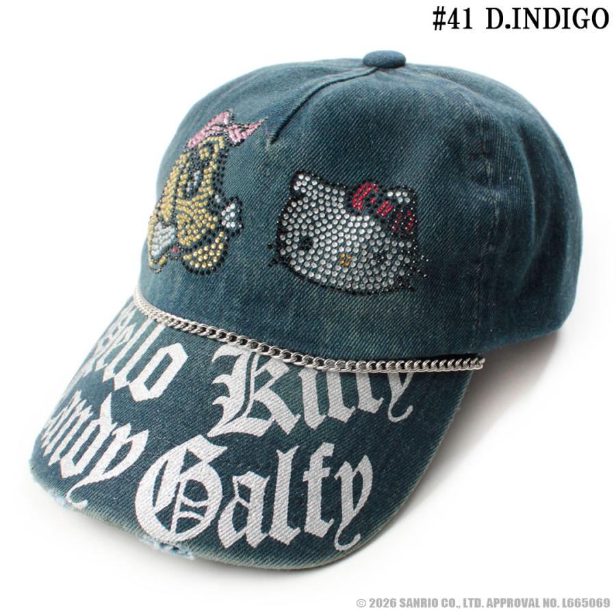 【限定完売品】ファミリア×ハローキティ　デニム　キャップ　帽子 GALFY（ガルフィー） キャンディー CANDY GALFY × HELLO KITTY コラボ
