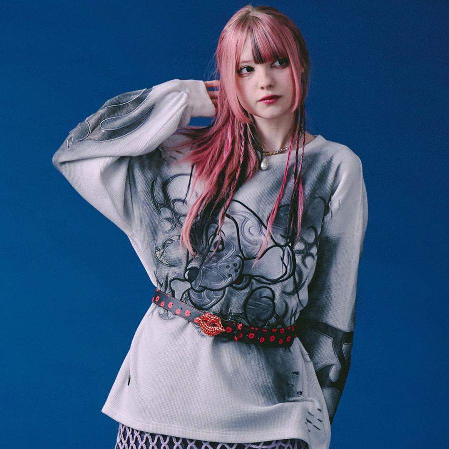 GALFY（ガルフィー） 汚れ部族ワッフルロンTee 長袖 Tシャツ 161045