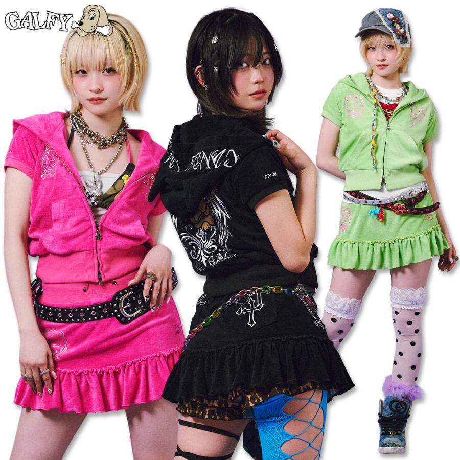 キャンディー ガルフィー CANDY GALFY VIVI★GAL パーカー & GAL スカート SETUP 162012 162013 パイル 上下セット レディース ギャル 26SS | GALFY