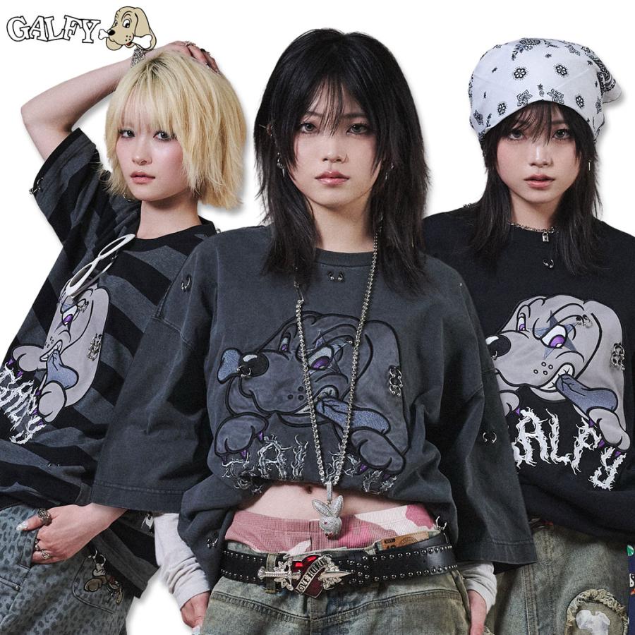 GALFY（ガルフィー） バチバチ ピアス Tee 162028 Tシャツ 半袖 犬 DOG