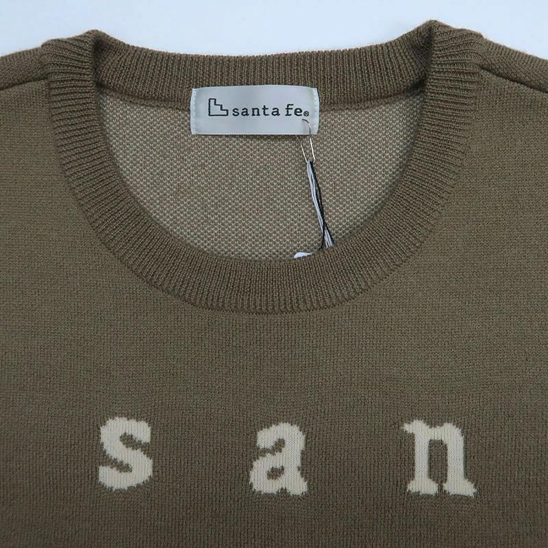 【Santafe】 サンタフェ カシミヤ100% ニットセーター ブラウン 40 サンタフェ グラデーション ロゴ ニット 16853 54 4L santafe 黒 019