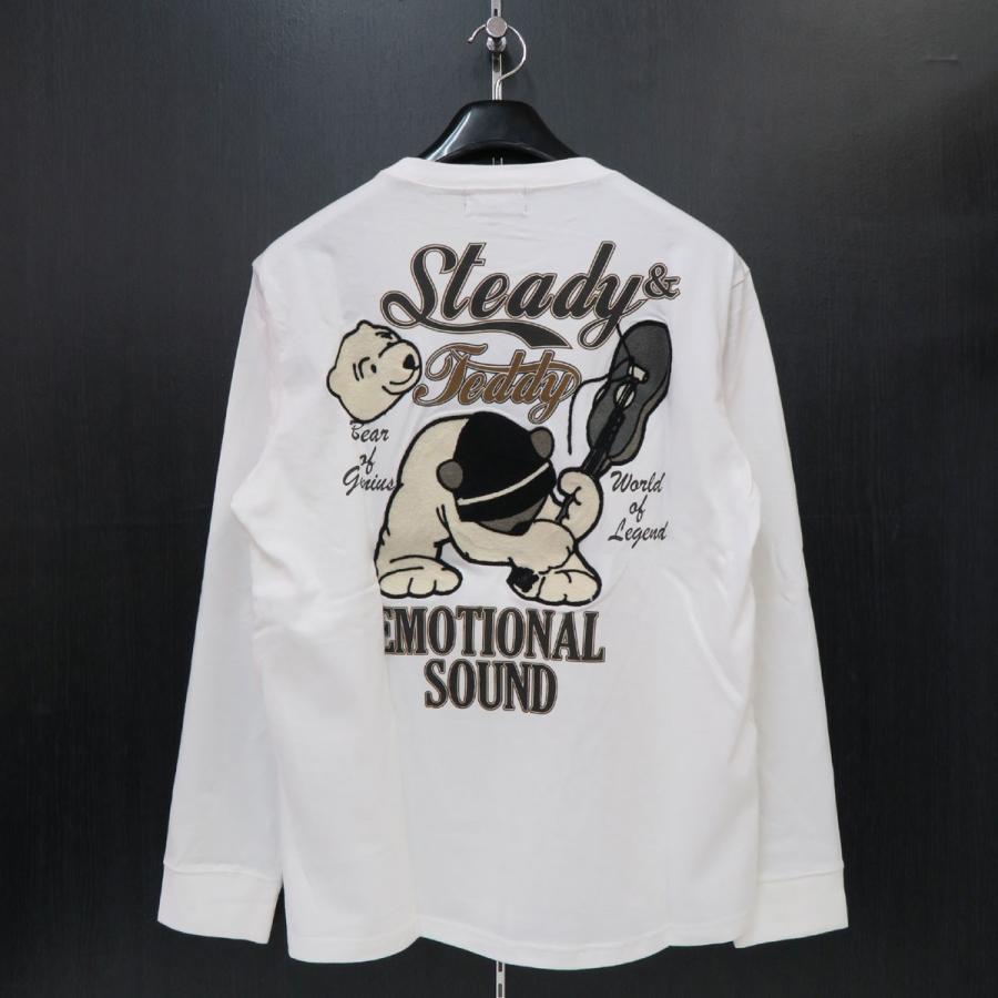 ステディーテディー 長袖Tシャツ 白 XL 171000-10 Steady＆Teddy｜wanwan