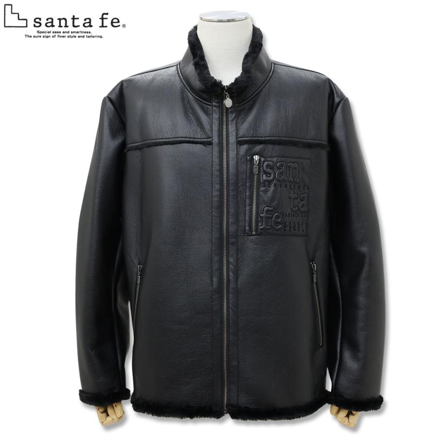 サンタフェ SANTAFE フェイク レザー ジップ ブルゾン 52 3Lサイズ 225