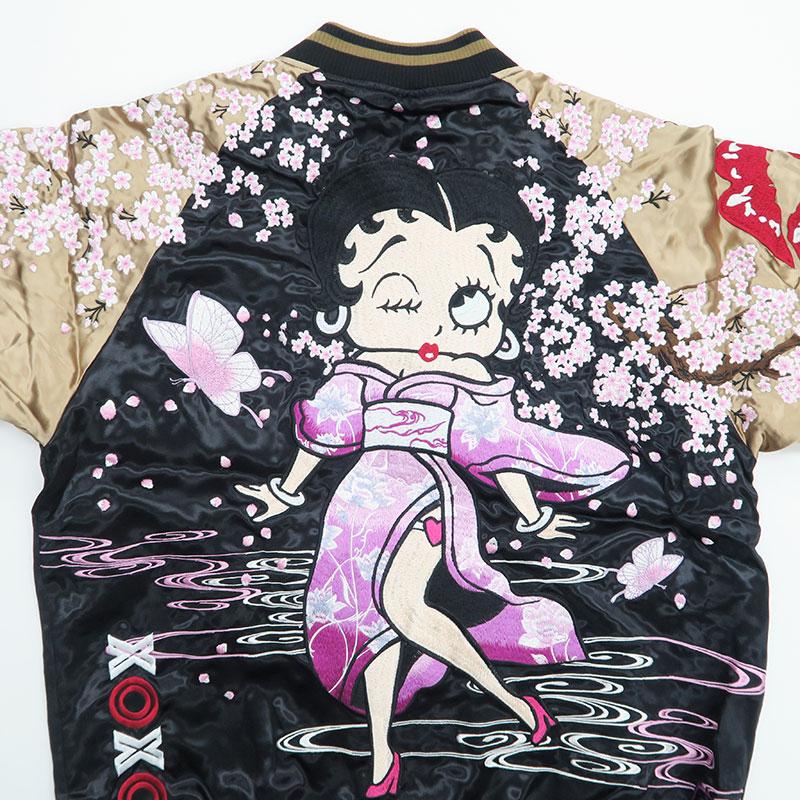 絡繰魂 粋 Betty Boop スカジャン ベティ・ブープ 総刺繍 着物 絡繰魂 粋 Betty Boop スカジャン ベティ・ブープ 総刺繍 着物