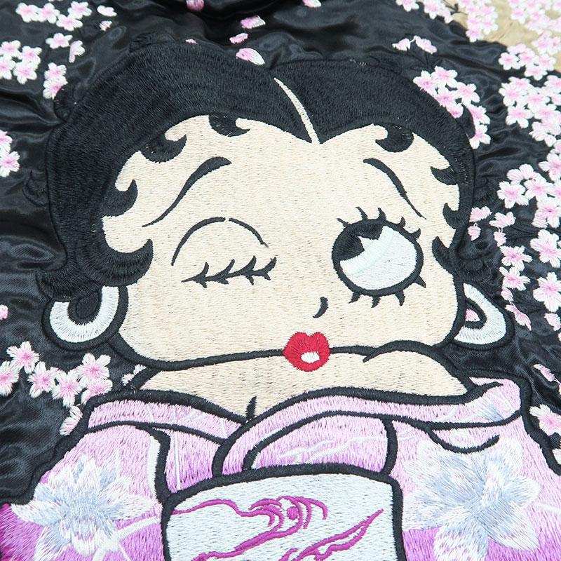 絡繰魂 粋 Betty Boop スカジャン ベティ・ブープ 総刺繍 着物 絡繰魂 粋 Betty Boop スカジャン ベティ・ブープ 総刺繍 着物