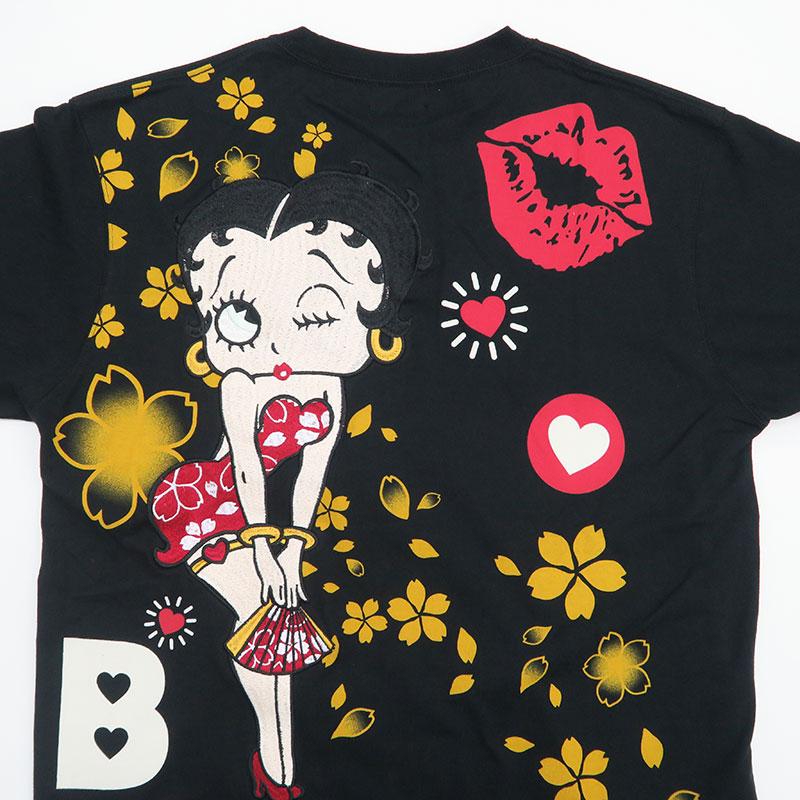 絡繰魂 半袖Tシャツ Betty Boop ベティ・ブープ 刺繍 232003 カラクリ