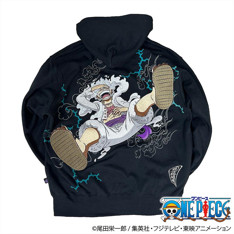 絡繰魂 ONE PIECE× 粋 コラボ ルフィ ギア5 パーカー 243025 ゴムゴム