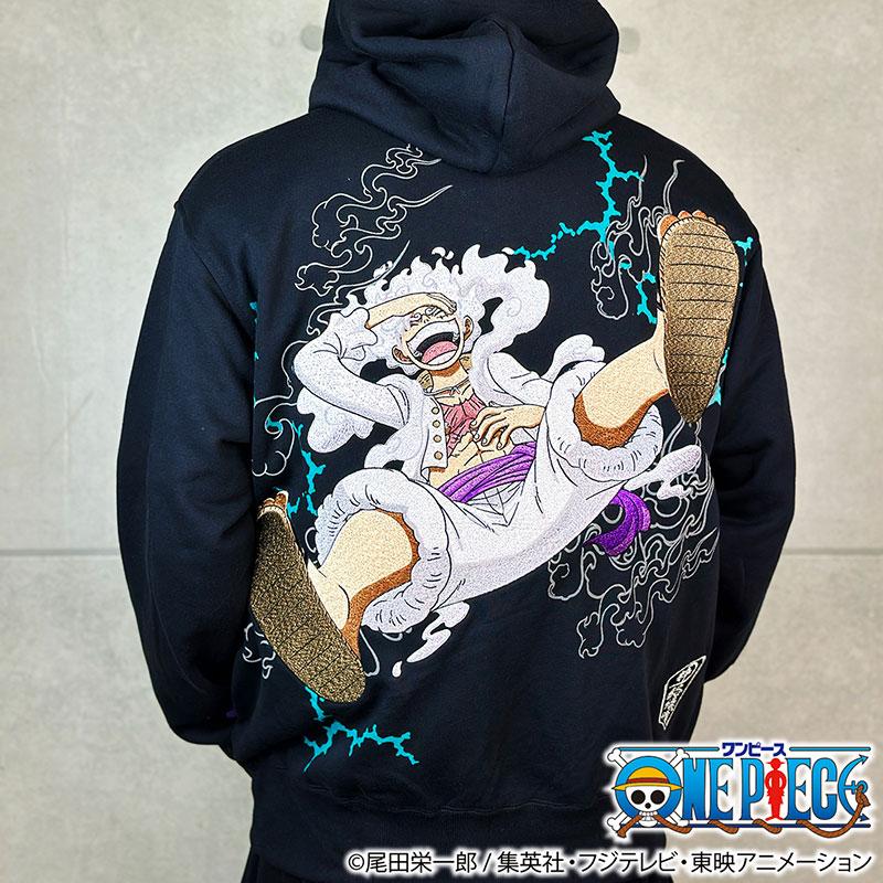 絡繰魂 ONE PIECE× 粋 コラボ ルフィ ギア5 パーカー 243025 ゴムゴム