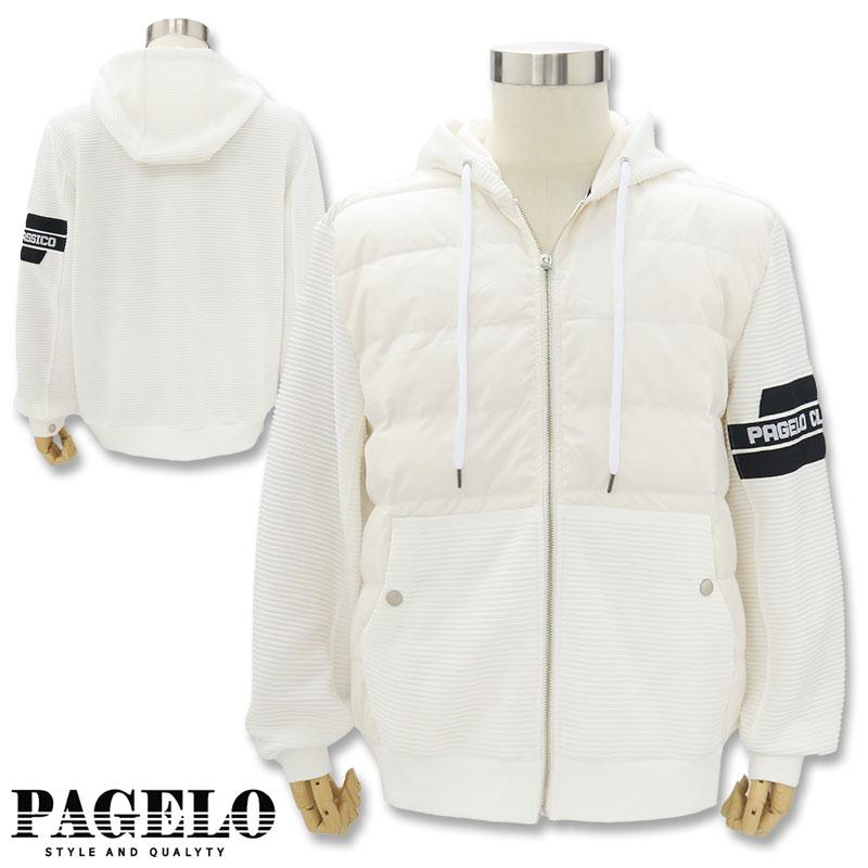 パジェロ ダウン入り ブルゾン 25-3101-07 PAGELO 白 黒 メンズ L LL 