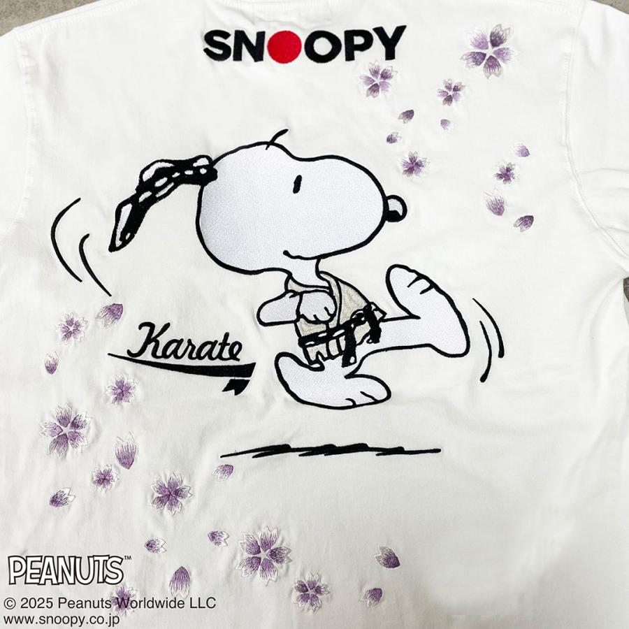 絡繰魂 スヌーピー SNOOPY カラテ Tシャツ 半袖Tシャツ 刺繍 252075