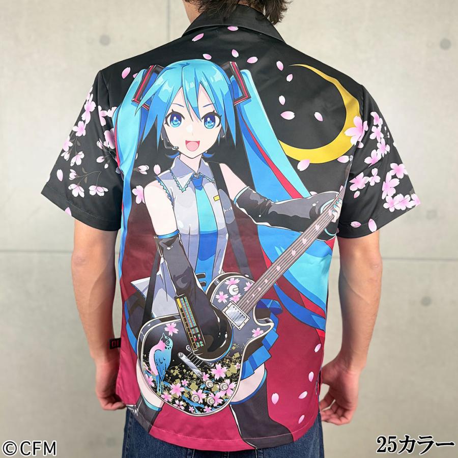 絡繰魂 × 初音ミク 【初音ミク】 ミクシャツ M L XL XXL #20 BLACK
