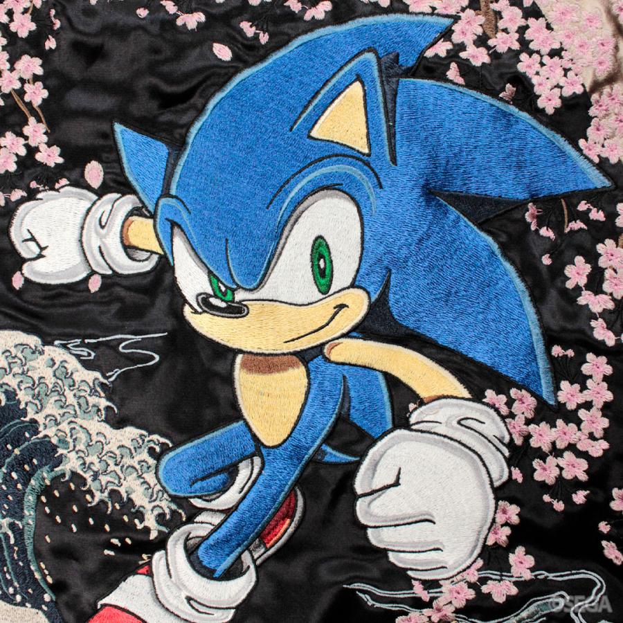 絡繰魂 × ソニック コラボ SONIC IN THE HOKUSAI スカジャン ソニック