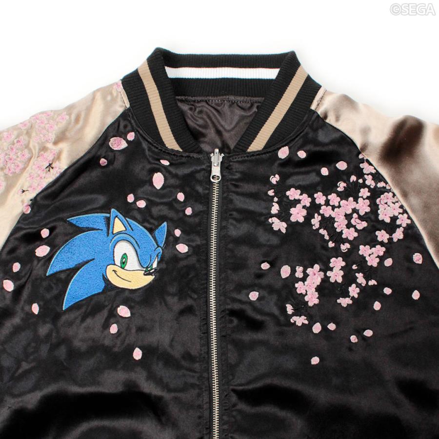 絡繰魂 × ソニック コラボ SONIC IN THE HOKUSAI スカジャン ソニック