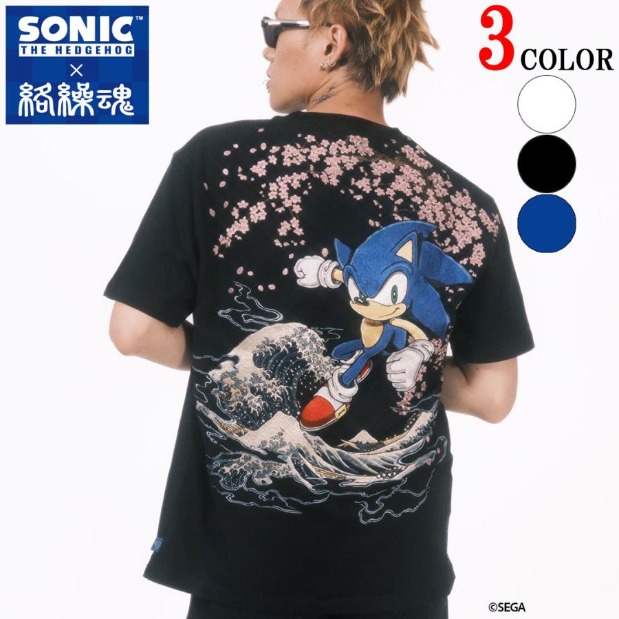 絡繰魂 × ソニック コラボ Tシャツ TEE 半袖 ソニック・ザ・ヘッジ