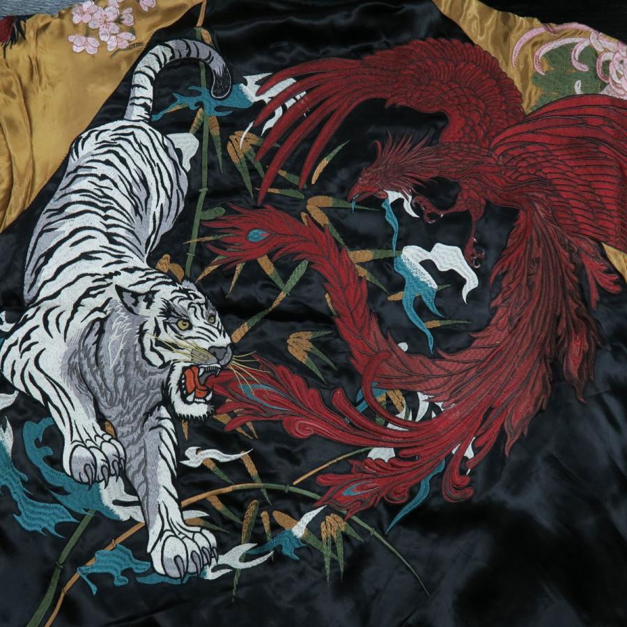 絡繰魂 粋 リバーシブルスカジャン 黒 03 虎 龍 鳳凰 カラクリ 03 わんわん洋品店 通販 Yahoo ショッピング