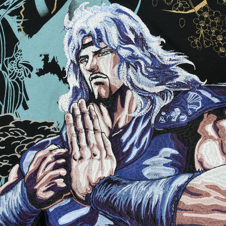 絡繰魂 × 北斗の拳 トキ ジップアップパーカー 284039 北斗神拳 刺繍