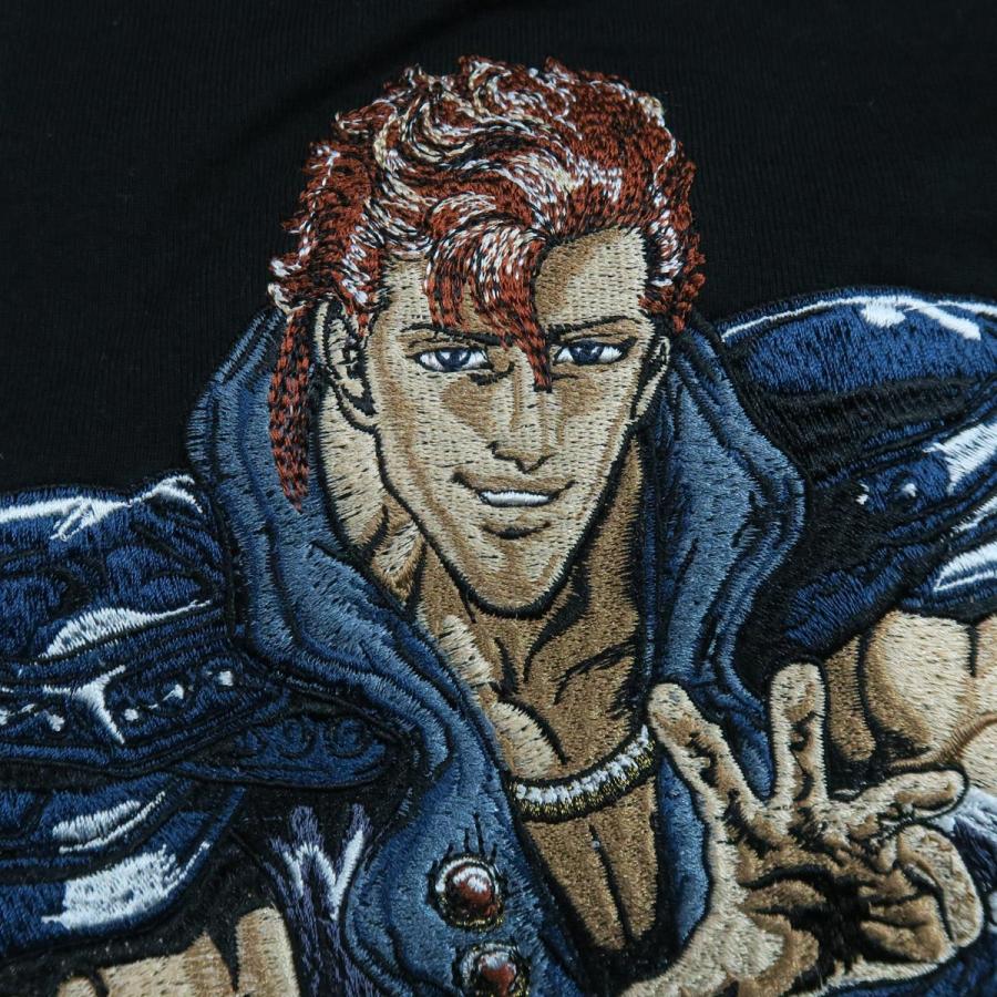 絡繰魂 北斗の拳 ジュウザ刺繍 半袖tシャツ L Xl Xxl カラクリタマシイ 黒 2931 2931 わんわん洋品店 通販 Yahoo ショッピング
