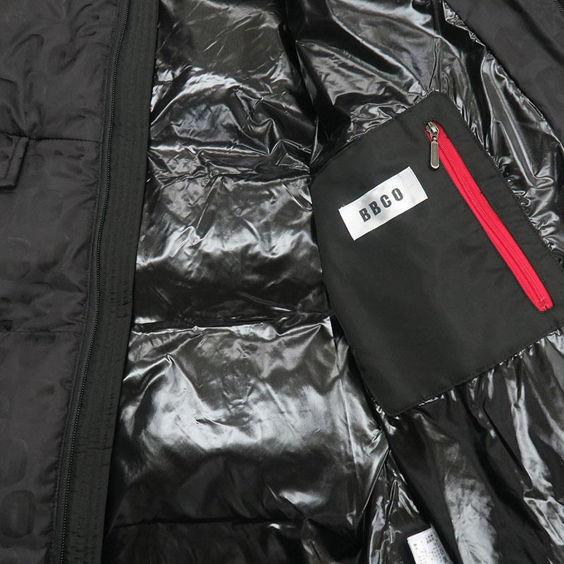 ビビコ ロングダウンジャケット ダウンコート 35-3111-01-05 BBCO 48 50 黒 05 BLACK メンズ ロゴ 地模様の画像