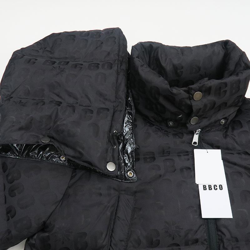 ビビコ ロングダウンジャケット ダウンコート 35-3111-01-05 BBCO 48 50 黒 05 BLACK メンズ ロゴ 地模様の画像
