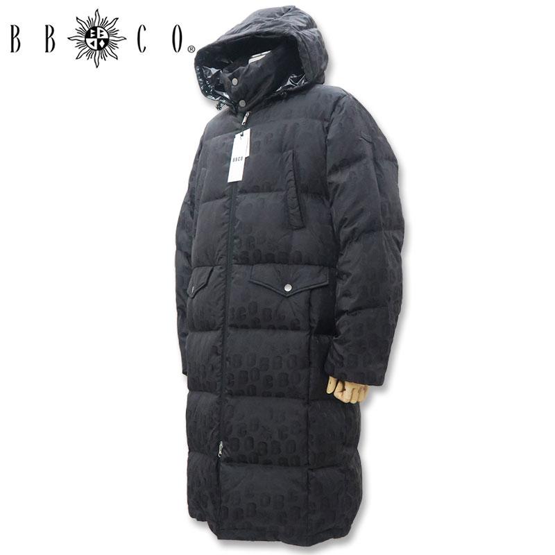 ビビコ ロングダウンジャケット ダウンコート 35-3111-01-05 BBCO 48 50 黒 05 BLACK メンズ ロゴ 地模様の画像