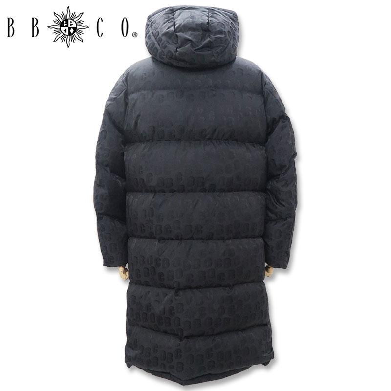 ビビコ ロングダウンジャケット ダウンコート 35-3111-01-05 BBCO 48 50 黒 05 BLACK メンズ ロゴ 地模様の画像
