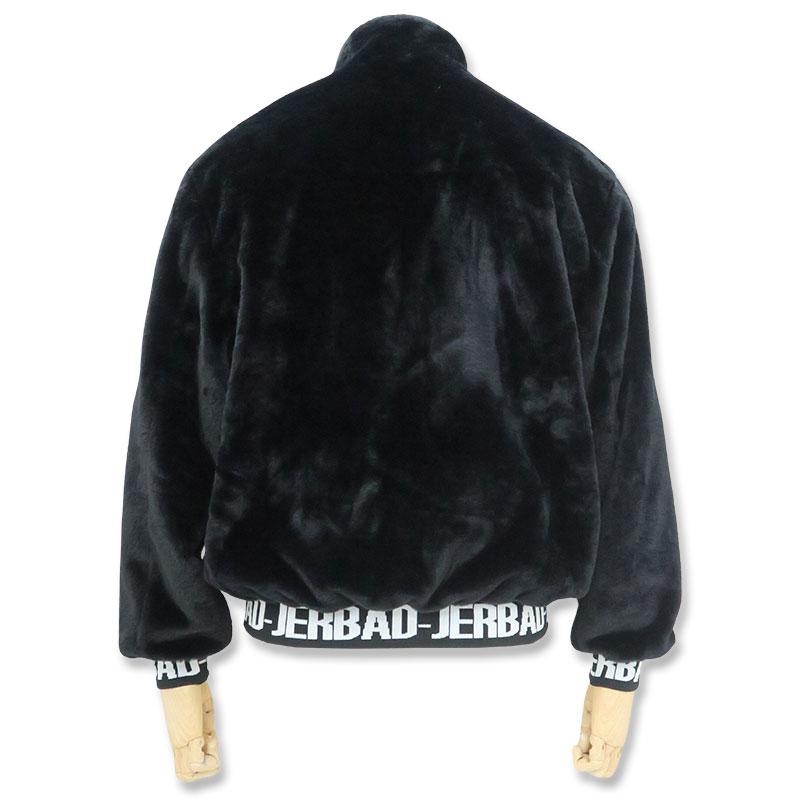 ブルゾンジャンパーバッグバックロゴパーカーふわふわもこもこファー黒くろ英字4L ブルゾンジャンパーバッグバックロゴパーカーふわふわもこもこファー