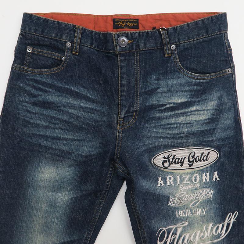 Flag staff（フラッグスタッフ） スヌーピー刺繍5ポケットジーンズ