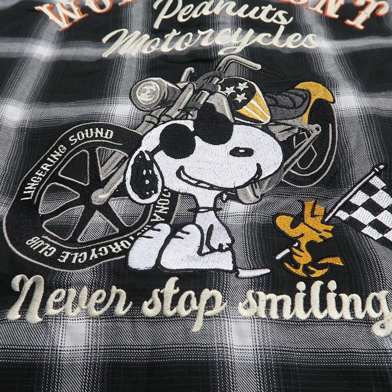 フラッグスタッフ スヌーピー刺繍 半袖シャツ L Xl Xxlサイズ ホワイト ブラック レッド ブラック 4267 チェック 4267 わんわん洋品店 通販 Yahoo ショッピング