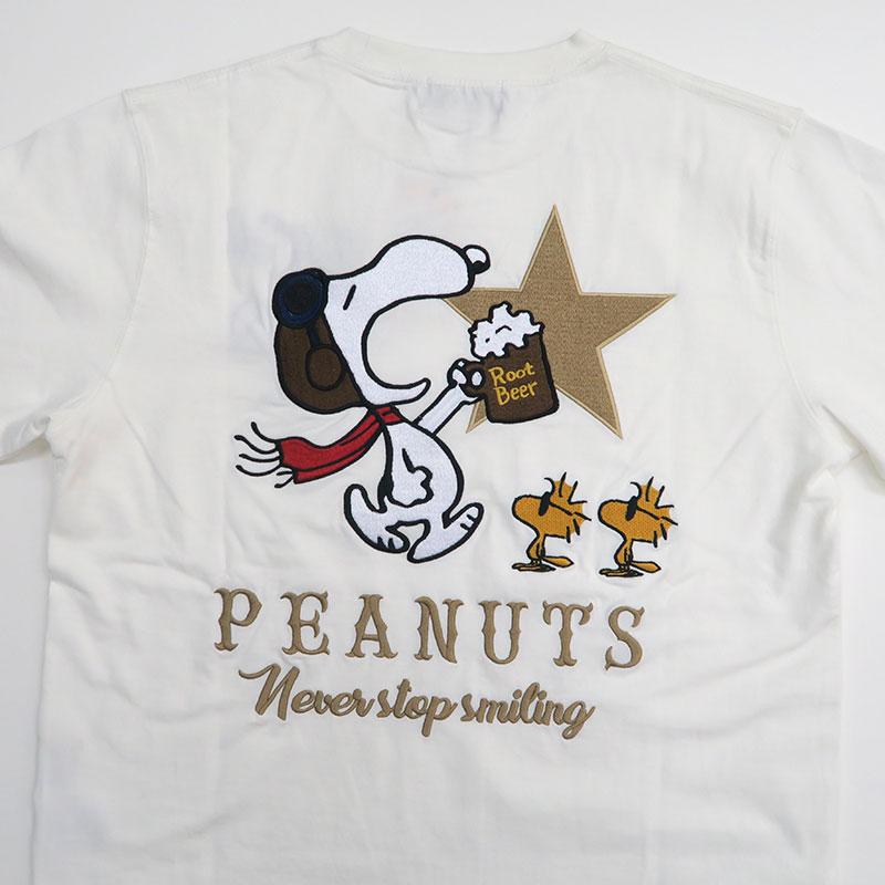 Flag staff（フラッグスタッフ） スヌーピー 刺繍 長袖 Tシャツ SNOOPY