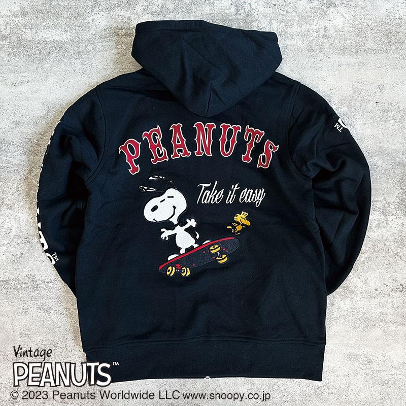 Flag staff（フラッグスタッフ） スヌーピー刺繍 ジップアップパーカー