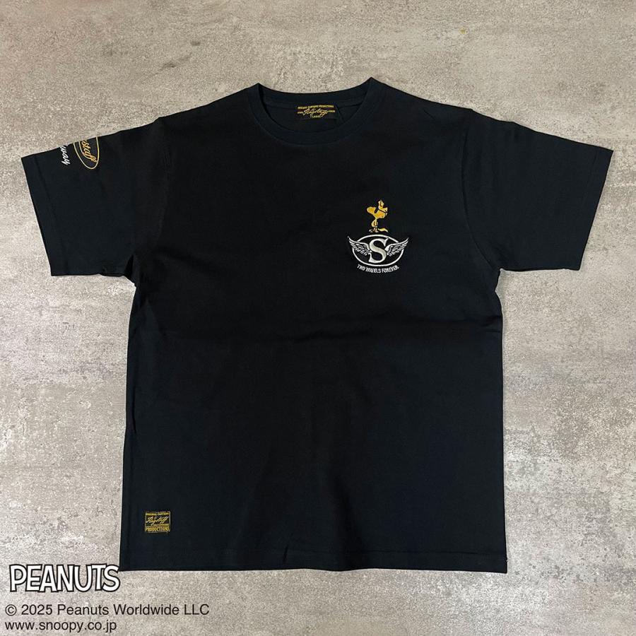 FLAGSTAFF Tシャツ ピンナップガール 黒 刺繍 ミリタリー フラッグスタッフ Tシャツ ミリタリーピンナップガール